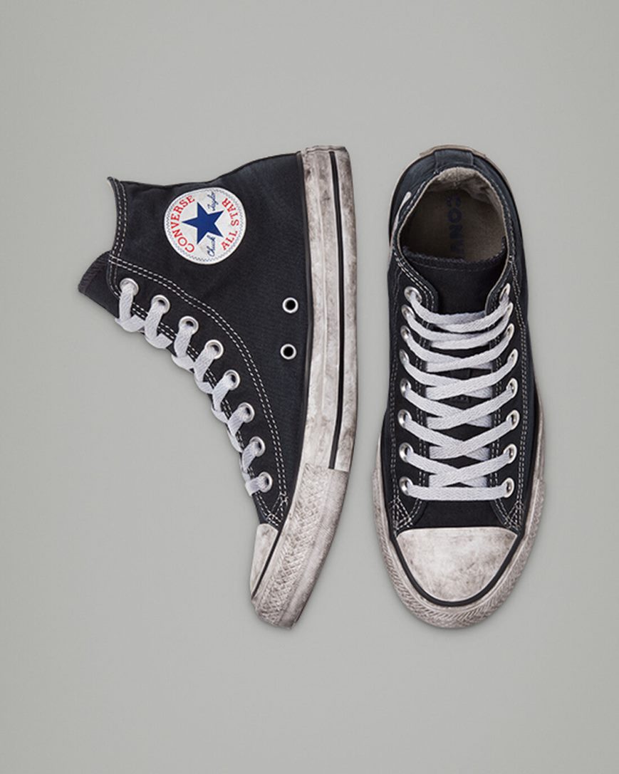 Tenisi Inalti Dama Converse Chuck Taylor All Star Panza Smoke Negrii Albi | RO J13UOD350